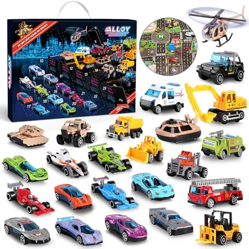 Adventskalender mit 24 Spielzeugautos für Kinder – Bild 2