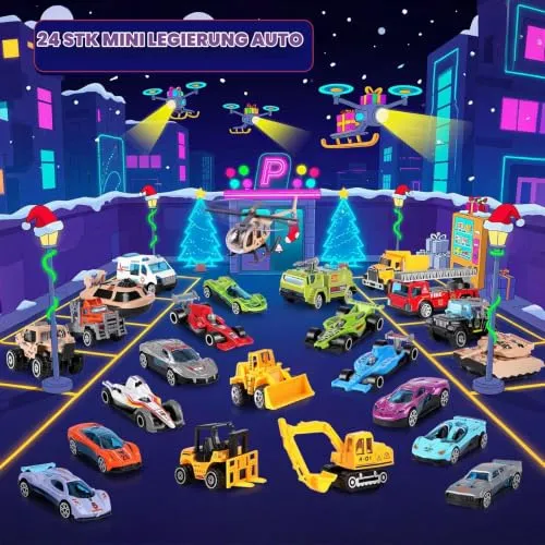Adventskalender mit 24 Spielzeugautos für Kinder – Bild 3