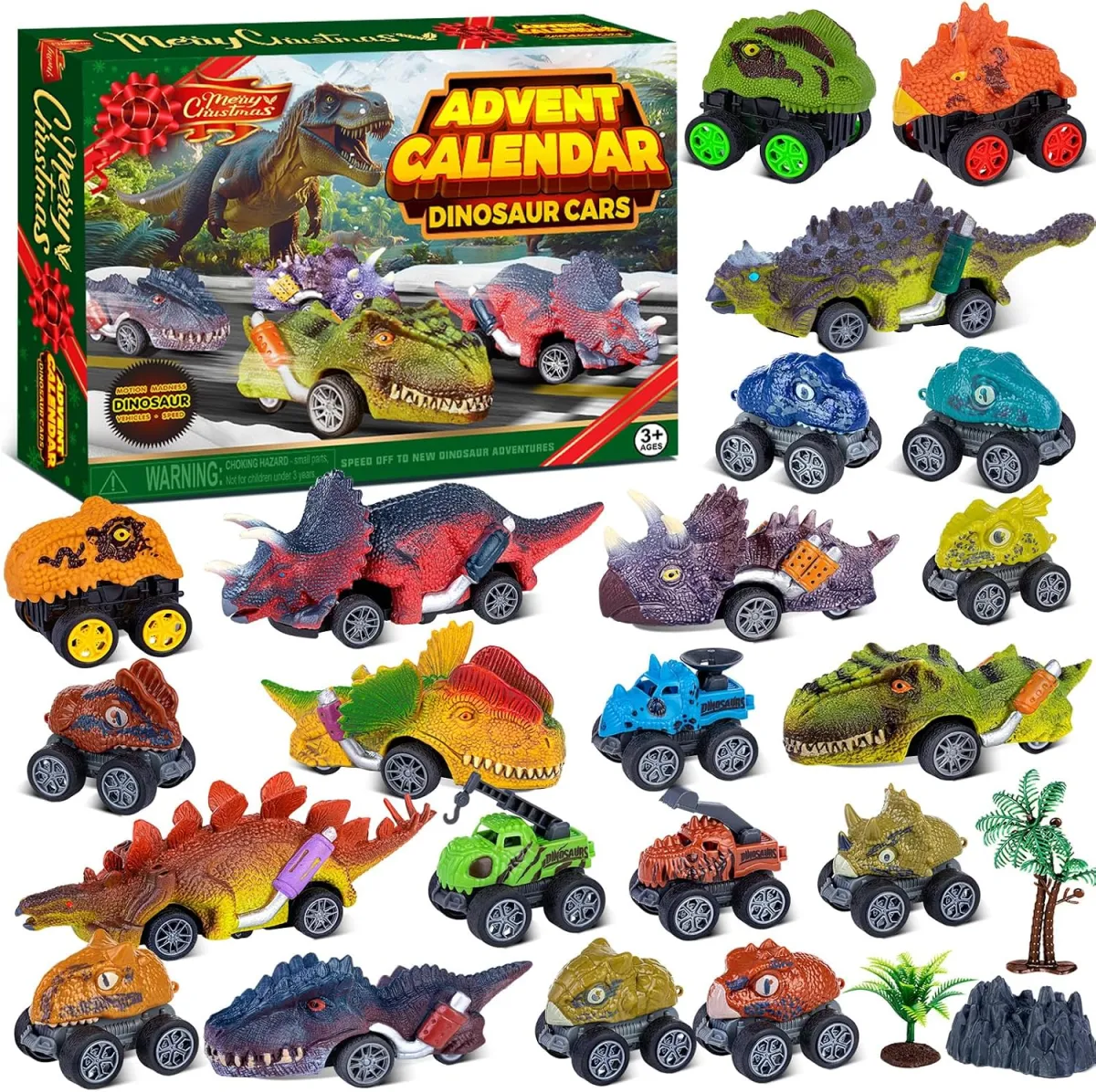 Dino-Auto-Adventskalender für Jungen ab 3 Jahren