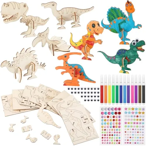 Dino-Bastelset aus Holz zum Bemalen für Kinder ab 4 – Bild 2
