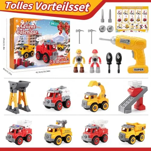 Adventskalender mit Schraub-Fahrzeugen für Kinder ab 3 – Bild 3