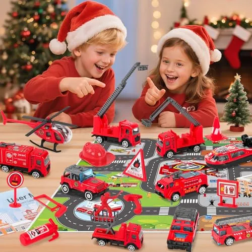 Feuerwehr-Adventskalender für Kinder mit Spielzeugautos – Bild 3