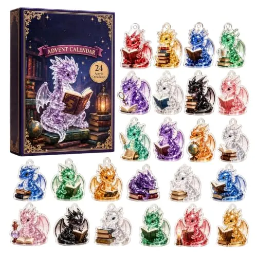 Drachen-Adventskalender mit 24 Mini-Ornamenten für Kinder – Bild 2