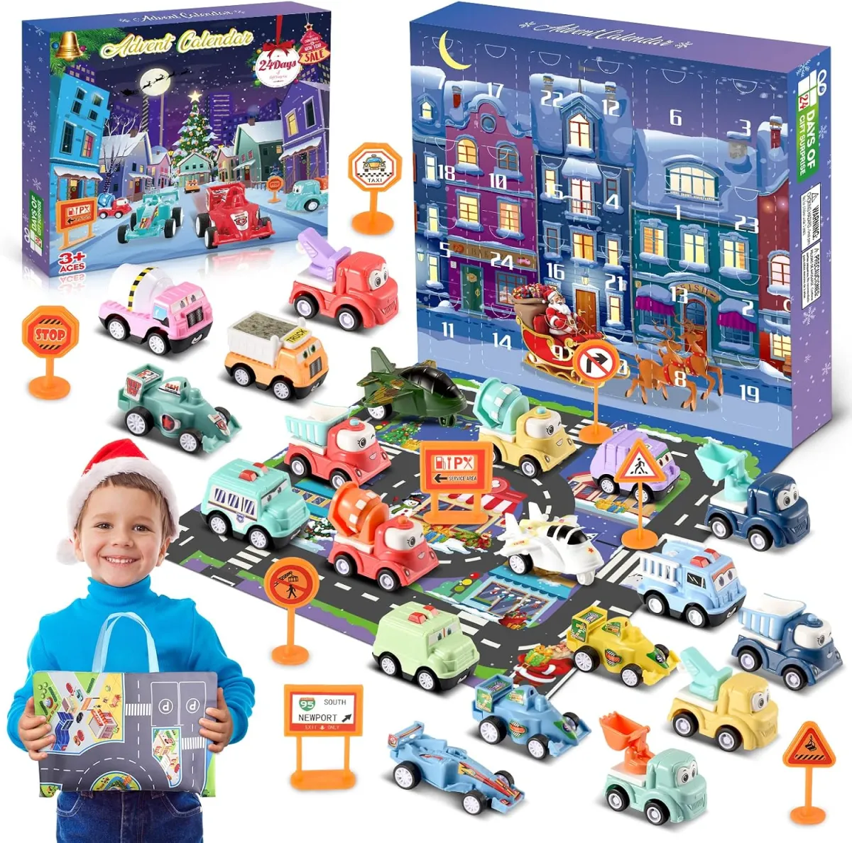 Auto-Adventskalender für Jungen von 2 bis 7 Jahren