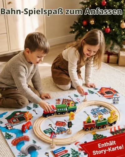 Holzeisenbahn-Adventskalender für Kinder, magnetisch – Bild 3