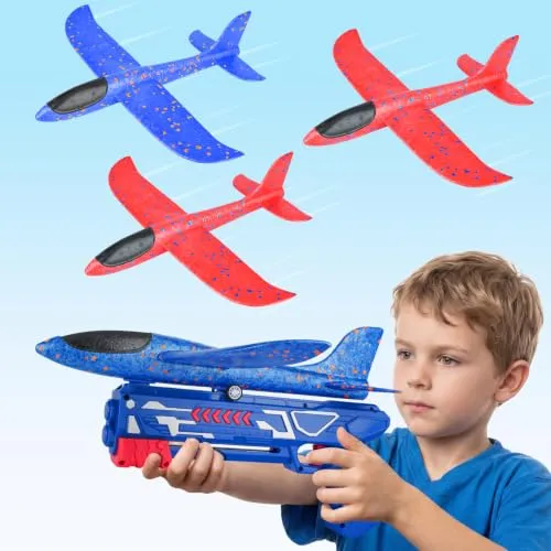 Schaumstoff-Flieger mit Katapult für Kinder im Freien – Bild 2