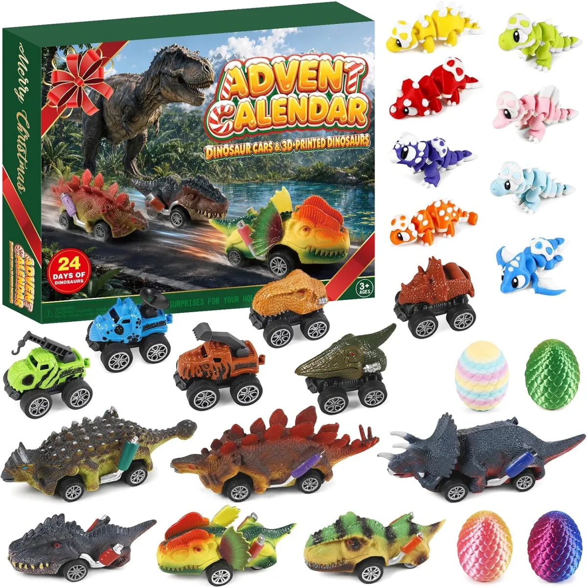 Dino- und Auto-Adventskalender für Jungen ab 3 Jahren