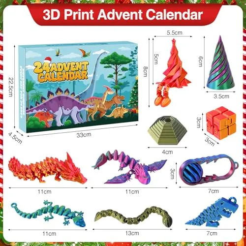 Adventskalender mit 3D-gedruckten Drachen für Kinder – Bild 3