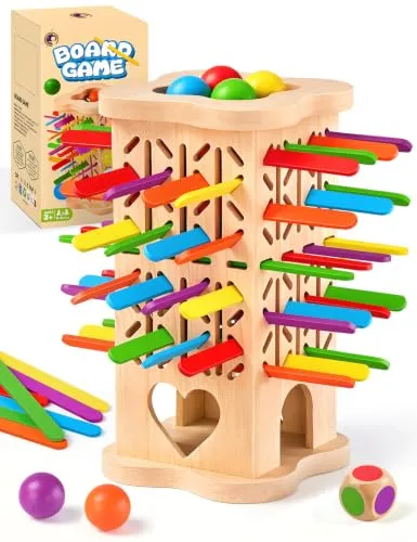 Holz-Brettspiel mit Stäbchen für Kinder ab 3 Jahren – Bild 2