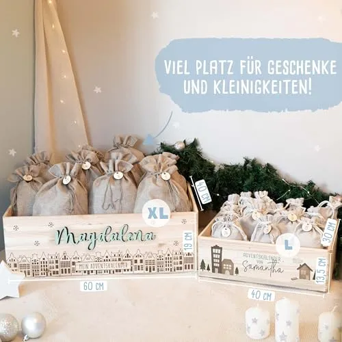 Personalisierte Adventskiste aus Holz zum Befüllen – Bild 4