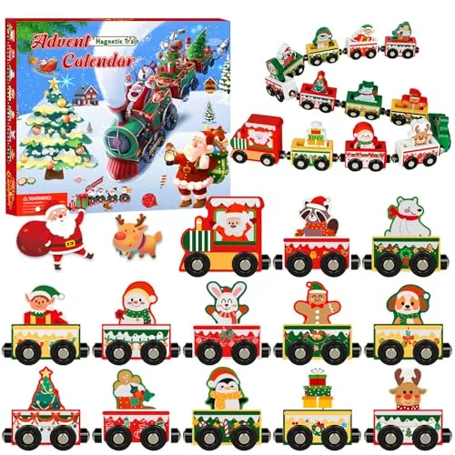 Magnetischer Holzzug als Adventskalender für Kinder – Bild 2