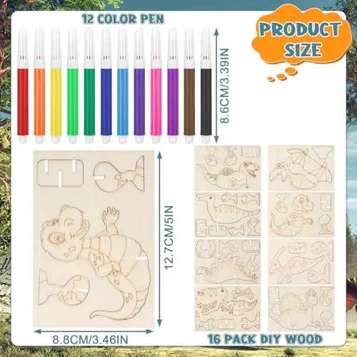 Dino-Bastelset aus Holz zum Bemalen für Kinder ab 4 – Bild 3