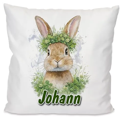 Namenskissen mit Hase – persönliches Geschenk für Kinder – Bild 2