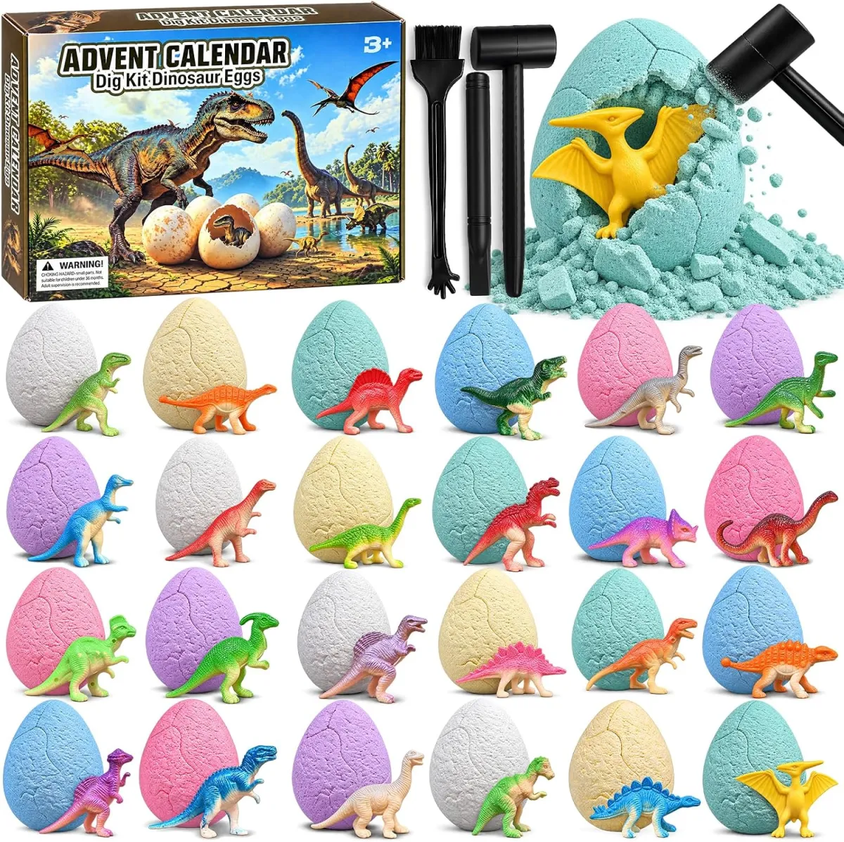 Dino-Adventskalender zum Ausgraben für Kinder