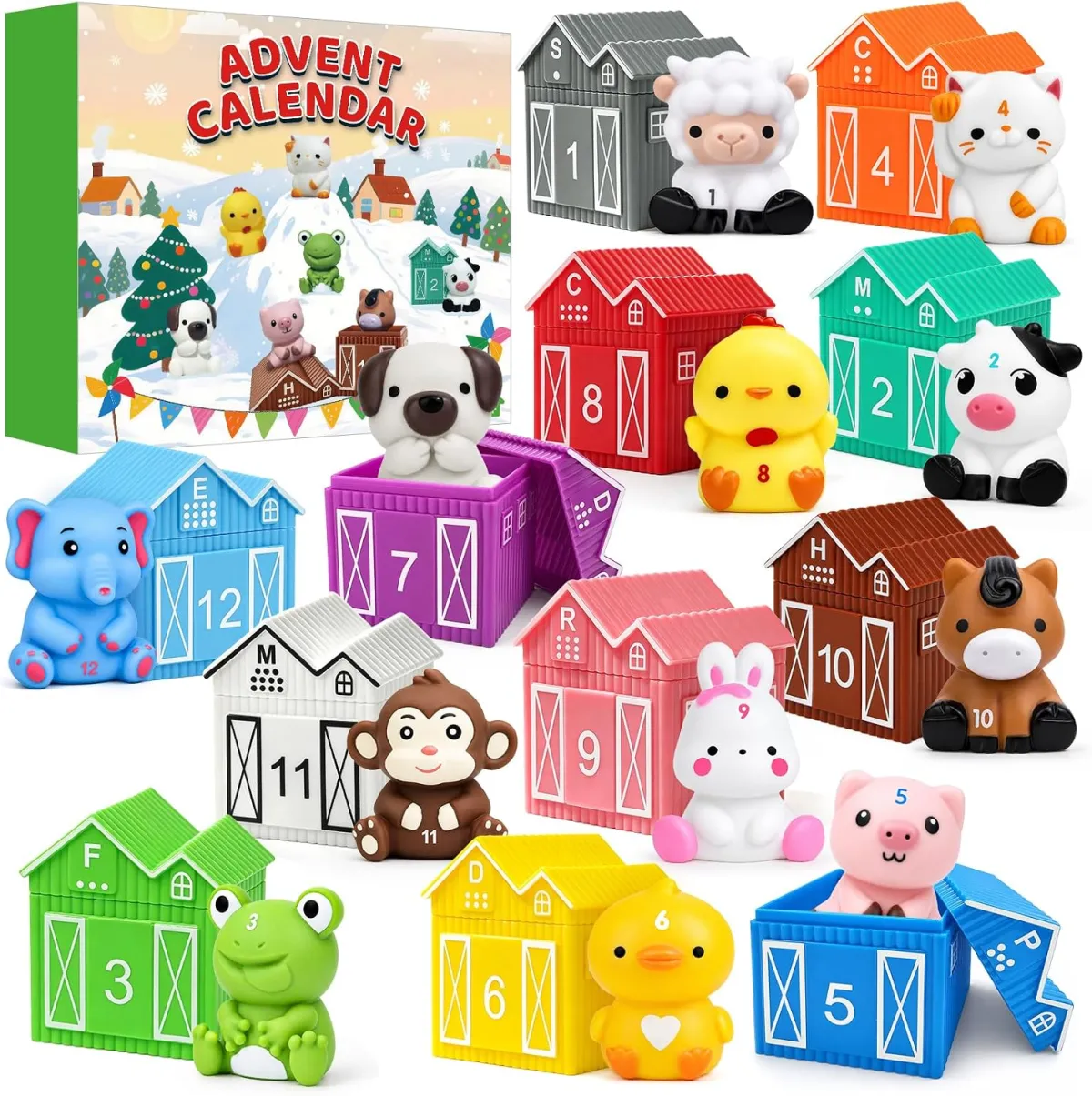 Tier-Adventskalender mit Fingerpuppen für Kleinkinder