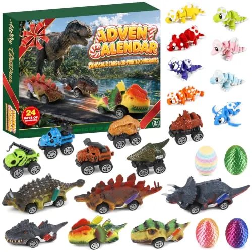 Dino- und Auto-Adventskalender für Jungen ab 3 Jahren – Bild 2