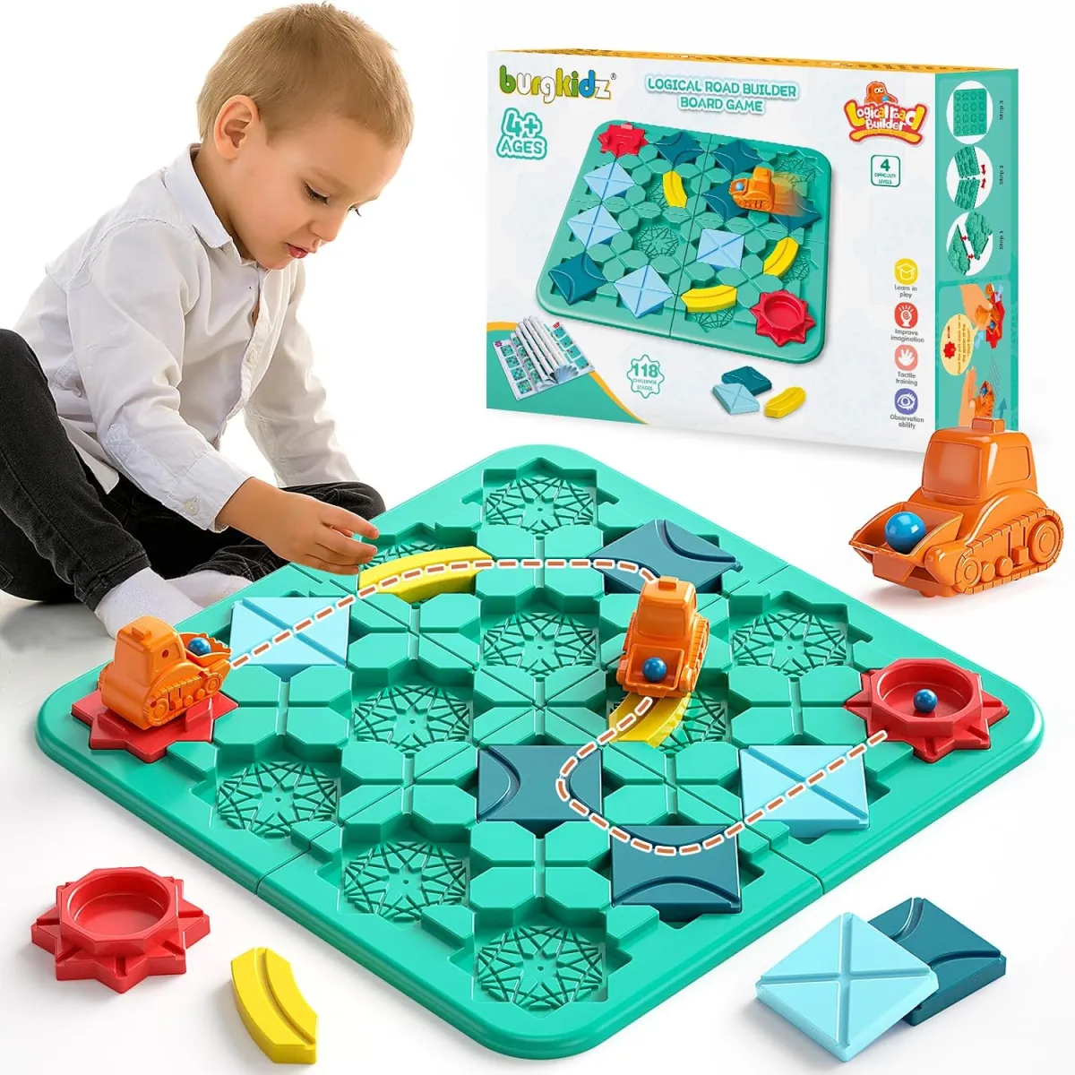 Logik-Straßenbauspiel für Kinder ab 4 – Geschenkidee