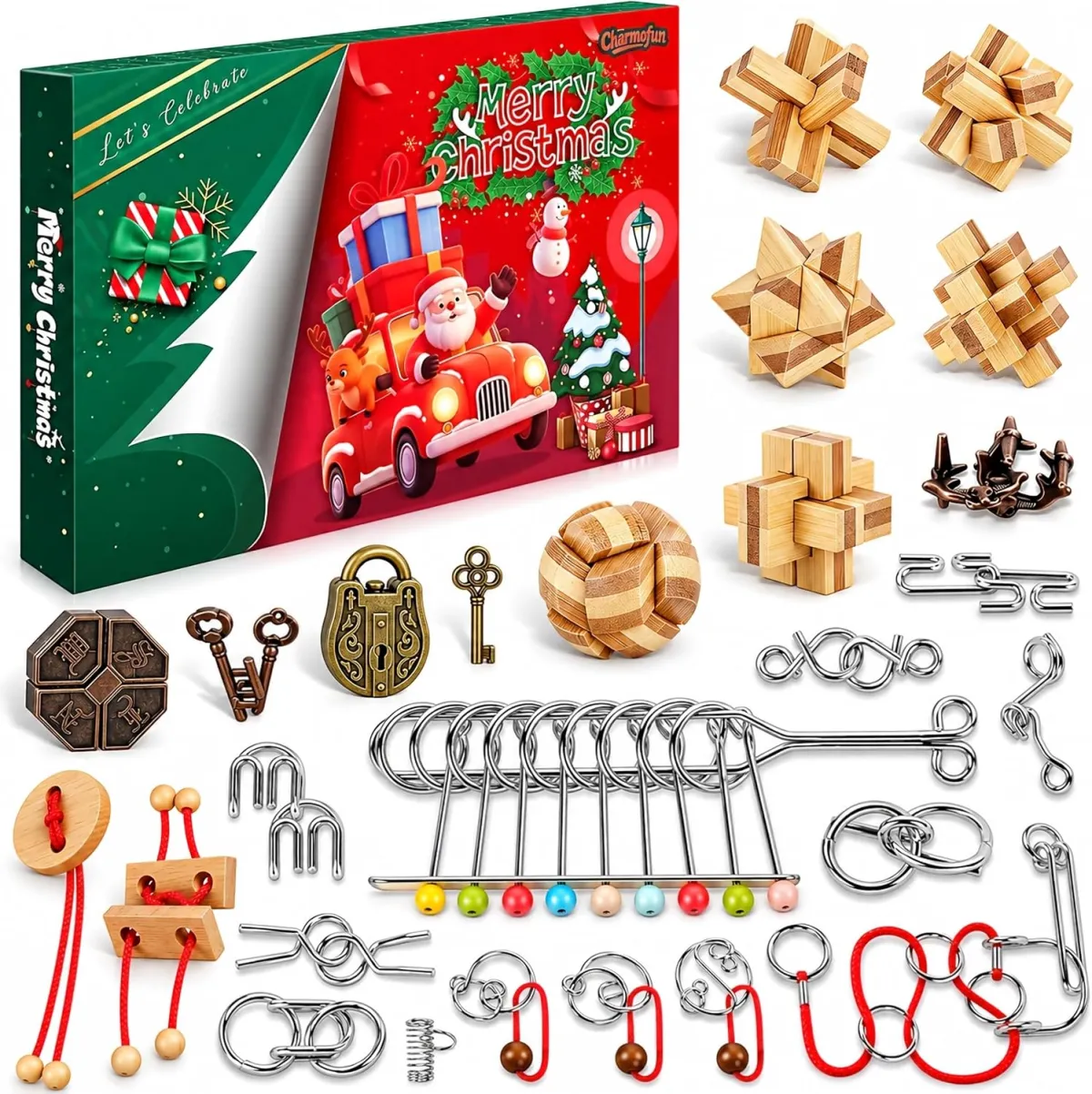 Rätsel-Adventskalender mit 24 Knobelspielen für Tüftler