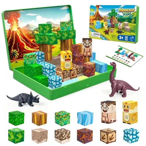 Magnetbausteine mit Dinos – Reiseset für Kinder ab 3 – Bild 2